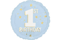 Foil Balloon - "1ST BIRTHDAY" - Little Mister Onederful - Blue - 45 cm